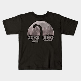 Loch Ness Monster Nessie Full Moon Kids T-Shirt